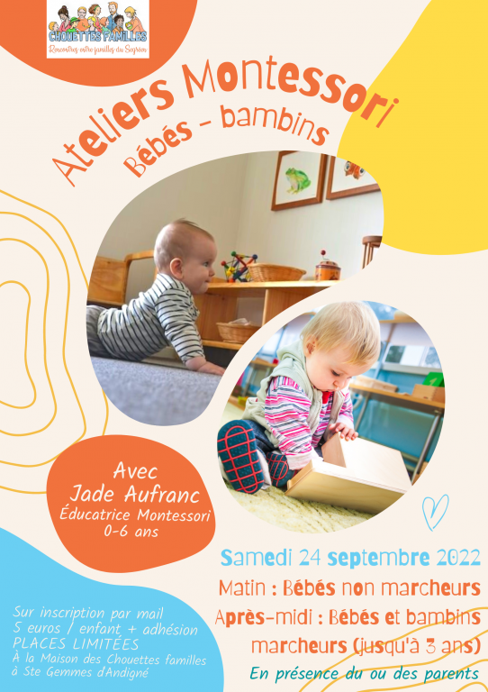 Atelier Montessori Bébés marcheurs/non marcheurs 24 septembre 2022