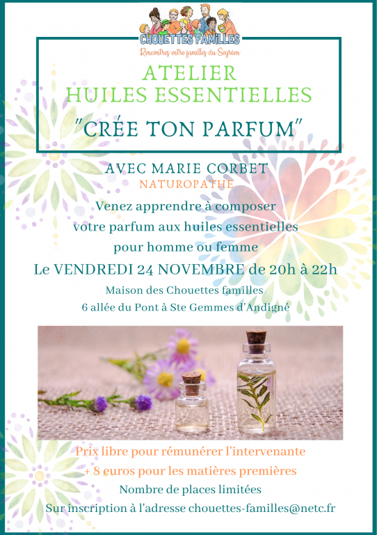 Atelier Parfum aux huiles essentielles 24/11/23